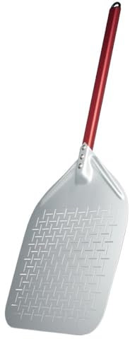 Pala per pizza perforata da 33 cm, in alluminio, leggera, accessorio per forno per una facile manipolazione della pizza, ideale per la cottura in casa e l'uso in pizzeria