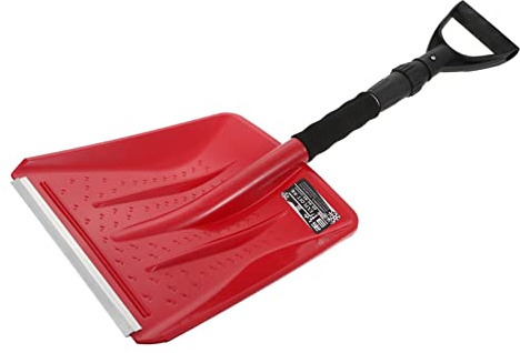 TOYANDONA Pelle à Neige Rétractable Multifonction pour Voiture Rouge, Outil De Nettoyage De Glace Manche en Alliage D'aluminium, Pelle à Sable Extérieure Portable pour Déneigement Hivernal
