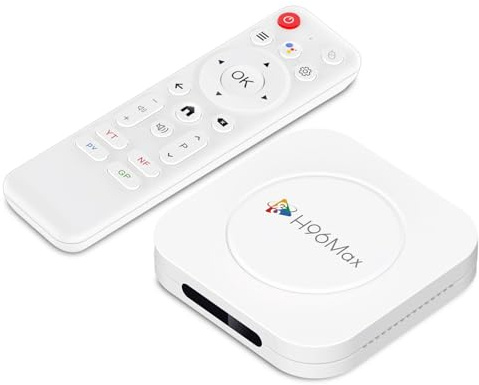 LEFFOT Android 14.0 TV Box 2025, 4GB RAM + 32GB ROM, M1 Plus 4K Ultra HD Smart TV-Box, TVBox Android con Control de Voz, 2.4G y 5G WiFi 6, BT 5.4, Rockchip RK3528 Quad Core Arm Cortex-A53