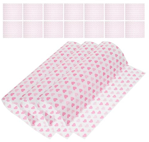 Abaodam 50pièces Papier Sulfurisé pour Emballage Alimentaire Charcuterie Bonbons avec Motif Cœur Résistant et Pratique