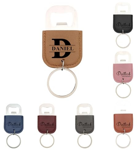 Porte-clés décapsuleur personnalisable, avec logo gravé et texte personnalisable