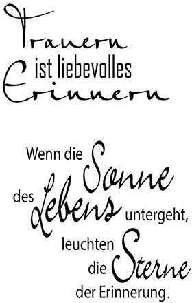 efco Stempel Clear Trauer Trauern ist liebevolles A7 / 74 x 105 mm 2 - teilig transparent