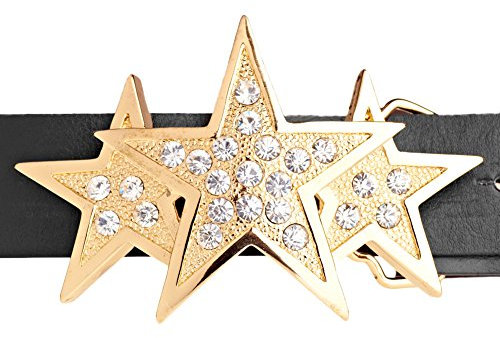 .iced-out. Bling Gürtel - TRIPLE STAR gold