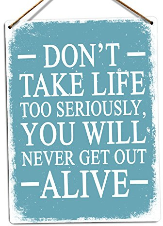 WTF | Don't Take Life Too Seriously | Twine - Metal Wall Sign Plaque Art Inspirational
