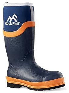 Rock Fall Unisex 7 Silt Neoprene Safety Wellington Boot, Navy, 10 UK