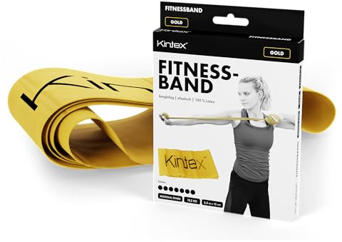 Kintex Gymnastikband, latexband, 2,5 m x 15 cm, träningsband, guld