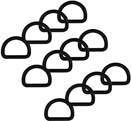 Trimming Shop 10pcs 30mm Plastic D Rings Semi-Circular D Ring Buckle Clips Fastening Adjustable Webbing Strap for Purse, Keychains, Repairing Bags, Pet Collars, DIY Projects, Arts and Crafts