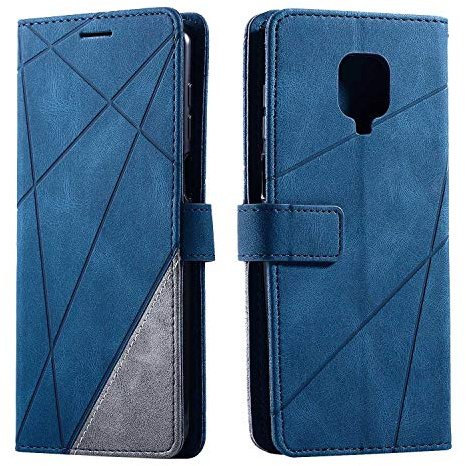 SONWO Case for Xiaomi Redmi Note 9 Pro Case, Premium Leather Flip Wallet Case Magnetic Closure Card Slots Kickstand Phone Case for Xiaomi Redmi Note 9 Pro, Blue