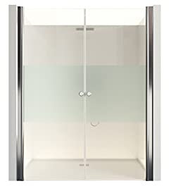Duschkabine Satinierter Mittelstreifen 195 cm x 80-85 cm x 6 mm | ESG | Nano