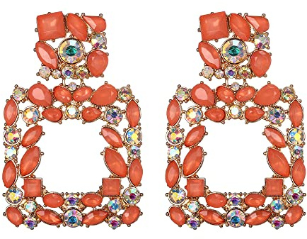 EVER FAITH Strass Ohrringe Österreichischer Kristall Geometrisch Statement