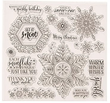 GIVBRO Schnee gemusterte klare Stempel Siegelaufkleber Schablone Weihnachten Schneemann Prägeschablone Scrapbooking DIY Bastelwerkzeuge