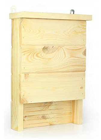 Fledermauskasten Fledermaushaus Fledermausunterschlupf Fledermaushotel Winterquartier Standort ganzjährig aus Holz (Modell 5)