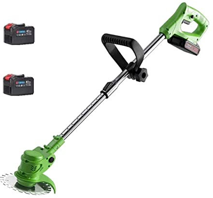 Cordless Grass Trimmer String Trimmer Electric Handheld Garden Lawn Mower, Bdjustable Length 48V Grass Trimmer and Edger for Lawn Trimming, Gardening, 3 Battery and Charger Included