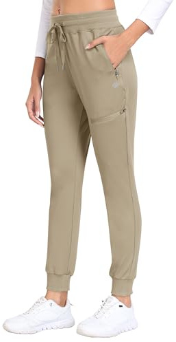 MoFiz Pantalon Chandal Mujer Termicos Pantalones Senderismo Mujer Cargo Jogger Pantalones Deportivos Largos Elastica Sweatpants para Casual Fitness Caqui XL