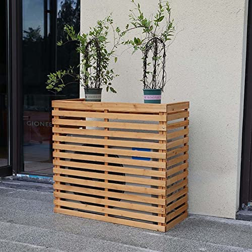 Massivholz-Klimaanlagen-Zaunschirm – hohe, wetterfeste Fensterläden, zentrale Klimaanlagen-Abdeckungen für Außengeräte – verstecken Sie die Außen-AC-Einheit mit Stil