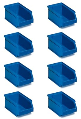 Tayg Lot de 8 bacs empilables en plastique nº55 – Organisateur de vis, tiroirs, boîte de rangement, bacs rectangulaires en plastique, 33,5 x 21,5 x 20 cm