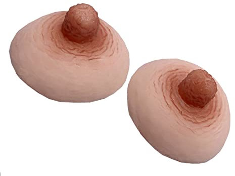 BIMEI Ein Paar Silikon Brustwarzen Abdeckung Klebepasties Wiederverwendbar Waschbar Selbstabsaugung Nipper Aufkleber BH Einsätze für Frauen Brust Formen Cosplay Crossdressers (Beige, 1)