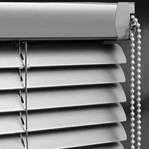 NIANXINN Metall Aluminium-Jalousien,Silber,25mm Alu-Lamellen Jalousette Fenster Rollo,Blickdicht Sonnenschutz Jalousie für Zuhause/Büro,Anpassbar Farbe/Größe,Breite × Höhe (120cm x 150cm)