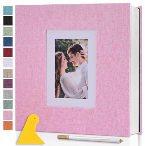 Album Fotografico Autoadesivo 28x27 CM Album Foto, 40 Pagine Rosa