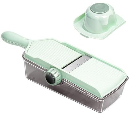 Mandoline multifonctionnelle Coupe-légumes manuel Râpe à fromage avec récipient Appareil de découpe de concombres de cuisine