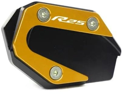 VQLDPX Motorrad-Ständerfuß-Seitenständer-Verlängerungspolster Für Yamaha YZF-R3 YZF-R25 YZF R3 R25 2015-2018 Motorradständer Platte Verbreiterung(Gold,X-2)