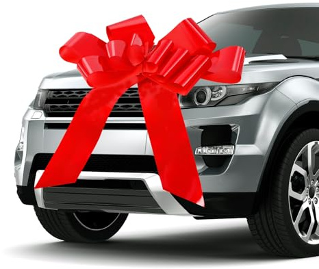 OIODKDEF Große Autoschleife, Große Rote Schleife für Auto, 23 Zoll Groß Geschenkschleife, Riesige Autoschleife für Auto Deko, Große Schleife für Auto Fahrrad Geschenkverpackung
