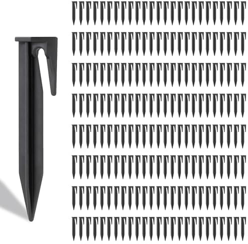 Picchetti da terra per robot tosaerba, 200 pezzi di ancoraggio a terra per robot tosaerba, picchetti da giardino, cavo di fissaggio con ancora, rinforzati, infrangibili, compatibili con Husqvarna