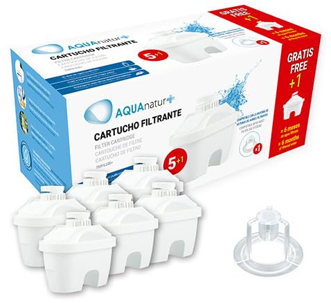 VoltShine Lot de 6 filtres pour carafe purificatrice, élimine les impuretés et améliore le goût de l'eau, idéal pour un usage domestique.