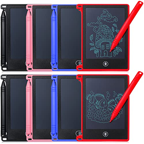 Zonon LCD Writing Tablet for Kids Mini Electronic Doodle Board Learning Writing Pad Erasable Drawing Pad Reusable Preschool Birthday Gifts for 3-8 Year Old Toys Birthday, 4.72inch(8 pcs)