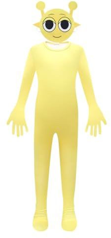 SharkBebe Sprunki Costume de costumade pour garçons – Combinaison intégrale de jeu de rôle de dessin animé pour enfants de 4 à 9 ans
