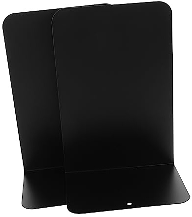 Sujetalibros de Escritorio de Metal Negro 2 Piezas para Libros