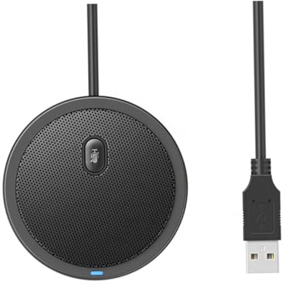 Microfono a Condensatore USB per Conferenze e Registrazione, Nero | Supporto, Cavo Audio, Filtro Anti Pop e Treppiede Inclusi, Ingresso 5v, Traccia 2, Plastica Metallo