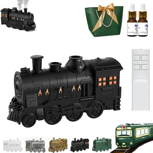 Train Diffuser, 300ml Vintage Steam Train Essential Oil Diffuser And Aromatherapy, Dual Mist Outlets With Led Light, Auto Shut-Off Cool Mist Train Humidifier For Home Bedroom (B)