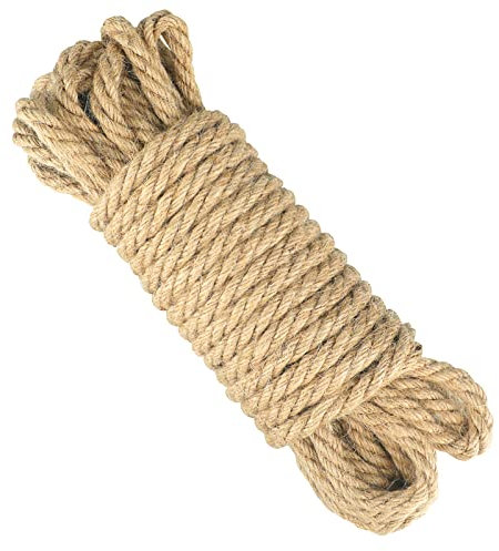 KINGLAKE 8mm Corde Jute,10M Corde Chanvre, Corde de Jardin en Chanvre,Ficelle de Chanvre pour Jardin, Bricolage, Décoration