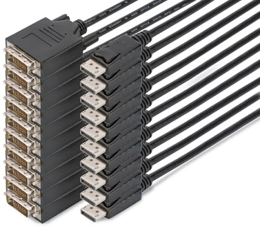 DIGITUS Câble Adaptateur DisplayPort - DP vers DVI-D (24 + 1) - 2.0m - 10 pièces - Full HD 1080p/60Hz - Noir
