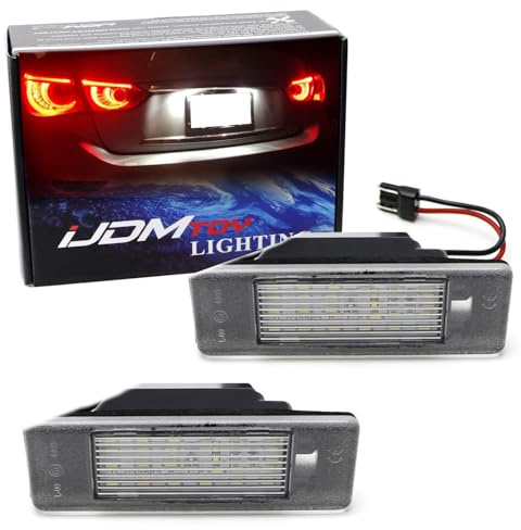 iJDMTOY Xenon White 18-SMD 3W Full LED License Plate Light Kit Compatible With Infiniti Q50, Nissan Juke Versa X-Trail Rogue Sport