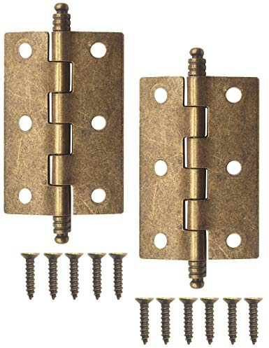 FUXXER 2x Antike Metall-Scharniere, Eisen-Scharniere, Vintage Design, 83x43 mm, bronze