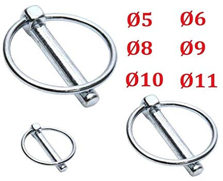 SPINE A SCATTO 5MM 6MM 8MM 9MM 10MM ACCIAIO ZINCATO COPPIGLIA TRATTORE SPINOTTO PERNO DI SICUREZZA (Diametro 5mm x Lunghezza 40mm)