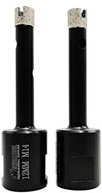 SHDIATOOL Broca de Diamante 2 Piezas 12mm Soldadura para Perforación Húmeda Granito Duro Mármol Hormigón Piedra Rosca M14