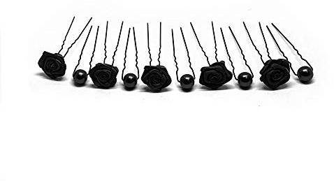 10tlg. Braut - Haarschmuck Set - Brauthaarschmuck | Set-2-S - Schwarz