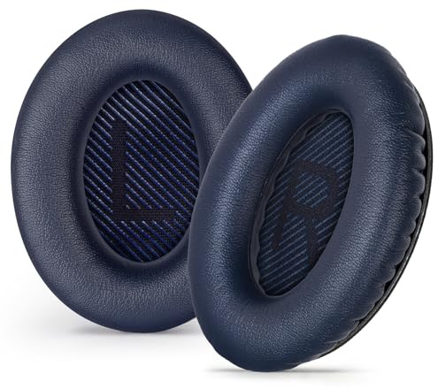Aurivor Ersatz-Ohrpolster Ohrkissen für Bose QuietComfort QC 35 (ii) 25 15 2 Kopfhörer, Polster für QC35 (ii) QC25 QC15 QC2 SoundTrue SoundLink AE2|AE2i|AE2w Over-Ear Kopfhörer (mitternachtsblau)
