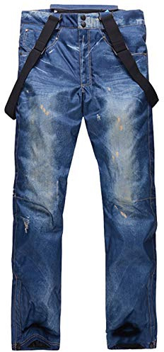 Dawwoti Pantaloni da Sci da Uomo con Bretelle, Antivento Impermeabile Pantalone da Escursione Spesse Imbottiture di Cotone Pantaloni da Neve per I Ragazzi Snowboard Campeggio Pant Corsa di Golf