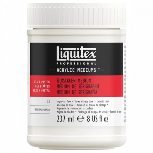 Liquitex 7708 Siebdruckmedium für Acrylfarben, alterungsbeständig, Silk Screen Medium verzögert den Farbfluss und die Trockung, ohne verlust der Farbkraft - 237ml Flasche