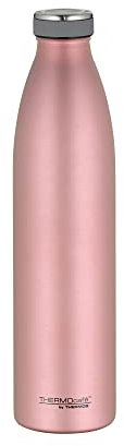 THERMOcafé by THERMOS TC BOTTLE rose gold mat 1,00l, Isolierflasche aus Edelstahl, kohlensäurefest, 12h heiß 24h kalt, Auslaufsicher, für Schule, Unterwegs & Büro