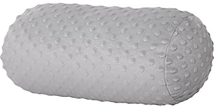 Dr. Berger Nackenrolle Nackenkissen 40x16 cm Bezug 100% Baumwolle extra flauschig - bequemes Kissen rund, stabil - Perfektes Nackenkissen, Knierolle, Rückenkissen in hellgrau