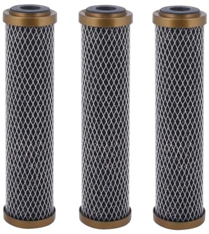 New Kit 3X Cartucho Carbon Block CTO 10 - 5 Micron - Filtro de carbón activo CBC para purificadores de agua de ósmosis inversa | Fabricado en Europa | Nuevo formato Serie Gold