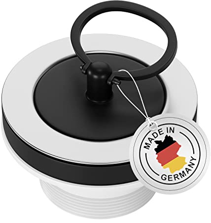 AQUADE 423-AQ Bonde de vidage ½ x 44 mm Ø 70 mm avec bouchon et anse en acier inoxydable pour évier de cuisine, évier de cuisine, bouchon de vidange, Ø 70 mm