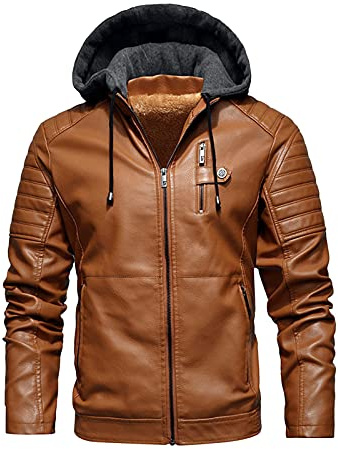 Ledermantel Herren?Winter Parka Mit Fell-Imitat Jacke Mantel Echtleder KöNigs Mantel Mit Kunstpelz Und Fellkragen Fleecejacke Windbreaker Warm Wintermantel Lang Slim Fit Herrenmantel Trenchcoat