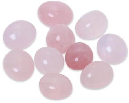 Pierres de quartz rose naturelles polies et polies du Brésil(10 pièces) | Cristaux et pierres de guérison en quartz en vrac pour la Wicca,les pierres de chakra,les fournitures de sorcellerie