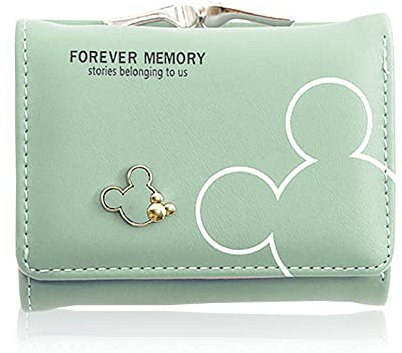 Spldsun Kleines Portemonnaie, Geldbörse Slim mit Münzfach, Geldbörse mit Kartenfächern, Aufbewahren und Schützen von Ausweisen, Kreditkarten, Geld, Fotos (Grün)